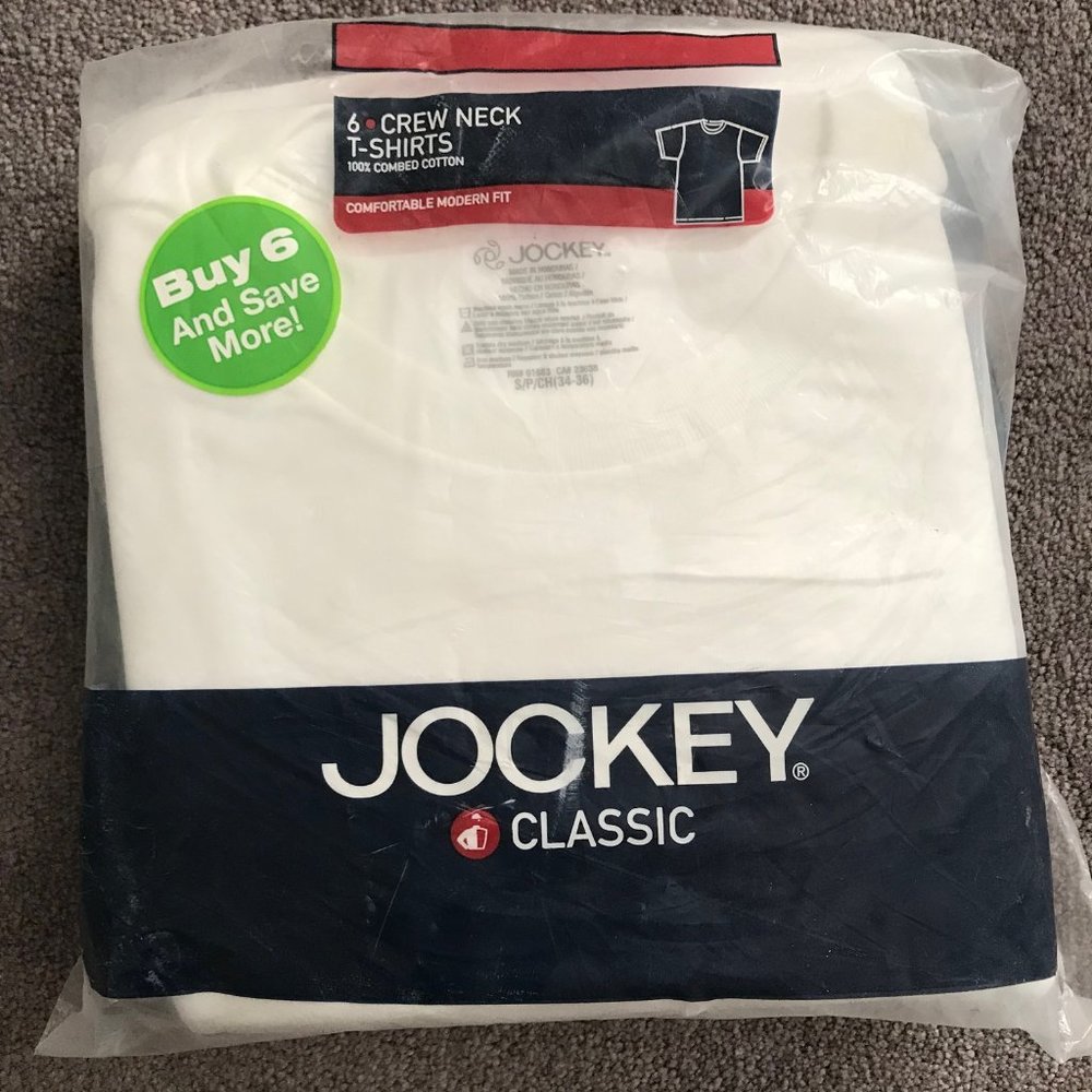 Men's Jockey 6 Pack Crew Neck T-shirts Size Small